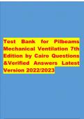 Test Bank for Pilbeams Mechanical Ventilation 7th Edition by Cairo Questions &Verified Answers Latest Version 2022/2023