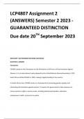 LCP4807 Assignment 2 (ANSWERS) Semester 2 2023 - GUARANTEED DISTINCTION Due date 20TH September 2023