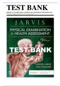 Physical Examination and Health Assessment, 9th Edition Jarvis Test Bank