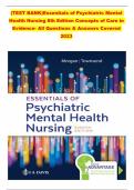 (TEST BANK)Essentials of Psychiatric Mental Health Nursing 8th Edition Concepts of Care in Evidence- All Questions & Answers Covered 2023