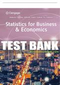 Test Bank For Statistics for Business & Economics - 14th - 2020 All Chapters - 9781337901062