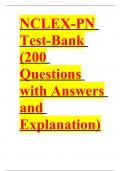 NCLEX-PN Test-Bank 2023 (200 Questions with Answers and Explanation)