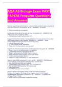 AQA AS Biology Exam PAST  PAPERS Frequent Questions  and Answers