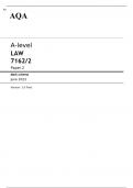 AQA A-level LAW Paper 2 JUNE 2023 MARK SCHEME