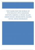 Test Bank for The World of Psychology, 8th Canadian Edition, Samuel E. Wood