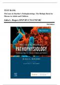 Test Bank - McCance and Huethers Pathophysiology: The Biologic Basis for Disease in Adults and Children, 9th Edition (Rogers, 2023), Chapter 1-49 + NCLEX Case Studies with answers | All Chapters