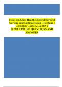 Focus on Adult Health Medical Surgical Nursing 2nd Edition Honan Test Bank | Complete Guide A