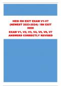 HESI RN EXIT EXAM V1-V7 (NEWEST 2023-2024) / RN EXIT HESI EXAM V1, V2, V3, V4, V5, V6, V7 ANSWERS CORRECTLY REVISED