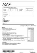 AQA AS BIOLOGY 7401/2 paper 2Question Paper / Marking Scheme JUN22.