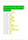 Fahrenheit 451 Nr.3 Exam Questions with Complete Solutions 