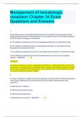 Management of hematologic neoplasm Chapter 34 Exam Questions and Answers 