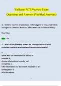 WELLCARE ACT Mastery Exam Questions and Answers (2023 / 2024) (Verified Answers)