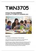 TMN3705 ASS 3 2023 Answers