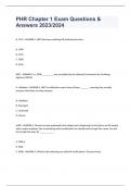 PHR Chapter 1 Exam Questions & Answers 2023/2024