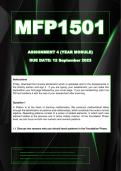 MFP1501 Assignment 4 (Year Module) - Due: 12 September 2023