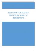 Test Bank For SOC 6th Edition by Nijole V. Benokraitis 2023