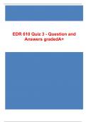 EDR 610 Quiz 3 - Question and Answers graded A+