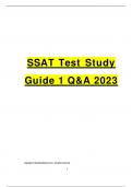 SSAT Test Study Guide 1 Q&A 2023