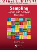 SOLUTIONS MANUAL for Sampling: Design and Analysis, 3rd Edition by Sharon Lohr. ISBN-13 978-0367279509, ISBN: 9781000478266. (Chapters 1-17)