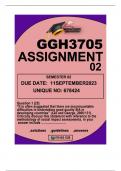 GGH3705ASSIGNMENT 2 SEMESTER 2DUE 11 SEPTEMBER 2023