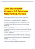 John Zelle Python  Chapters 1-8 Questions  With Verified Answers