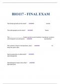 BIO117 - FINAL EXAM: BIO 117 / BIO 117 (Latest 2023/ 2024) Introduction to Anatomy and Physiology Exam | Guide with Questions and Verified Answers| Grade A| Hondros