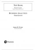 Test Bank for Business Analytics, 3rd edition James R. Evans