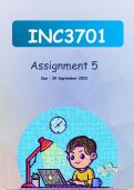 INC3701 Assignment 05 Due 29 Sep 2023