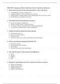 HIST 410N Contemporary History Final Exam Version 1 (Questions with Answers)