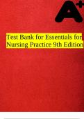 Test Bank for Essentials for Nursing Practice 9th Edition