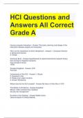 HCI Questions and Answers All Correct Grade A