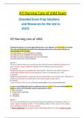 ATI Nursing Care of child Exam (Detailed Exam Prep Solutions and Resources for the test in 2023)