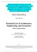 TEST BANK-PRACTICAL LAW OF ARCHITECTURE, ENGINEERING, AND GEOSCIENCE, THIRD CANADIAN EDITION, BY BRIAN M. SAMUELS, DOUG R. SANDERS-2023-2024