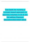 TEST BANK FOR NURSING A CONCEPT- BASED APPROACH TO LEARNING VOLUMES I II & III 3RD EDITION PEARSON EDUCATION 2023/2024