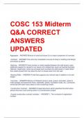 COSC 153 Midterm Q&A CORRECT  ANSWERS UPDATED