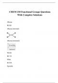 CHEM 230 Functional Groups Questions With Complete Solutions