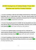ATI RN Nursing Care of Children Retake 2 Exam questions and answers latest 2023 - 2024 [100% correct answers]
