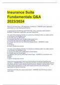 Insurance Suite  Fundamentals Q&A  2023/2024