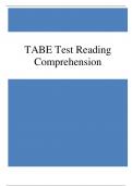 TABE Test Reading Comprehension