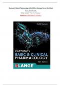 Test Bank For Basic and Clinical Pharmacology 16th Edition by Bertram G. Katzung||ISBN NO-10,1260463303||ISBN NO-13,978-1260463309||chapter 1-15||Complete Guide A+.
