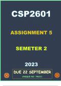 CSP2601 ASSIGNMENT 5 DETAILED SOLUTIONS--SEMESTER 2( DUE 22 SEPTEMBER 2023)