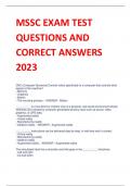 MSSC EXAM TEST QUESTIONS AND  CORRECT ANSWERS 2023
