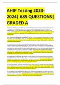 AHIP Testing 2023-2024| 685 QUESTIONS| GRADED A