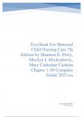 Test Bank For Maternal Child Nursing Care 7th Edition by Shannon E. Perry, Marilyn J. Hockenberry, Mary Catherine Cashion Chapter 1-50 Complete Guide 2023