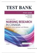 Test Bank For Nursing Research in Canada: Methods, Critical Appraisal, and Utilization 4th Edition ||ISBN NO-10 1771720980||ISBN NO-13 978-1771720984||All Chapters||Complete Guide A+