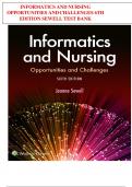 INFORMATICS AND NURSING OPPORTUNITIES AND CHALLENGES 6TH EDITION SEWELL TEST BANK