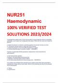 NUR251  Haemodynamic  100% VERIFIED TEST  SOLUTIONS 2023/2024