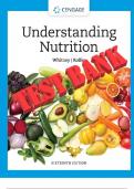 Understanding Nutrition 16th Edition Ellie Whitney and Sharon Rady Rolfes Test Bank