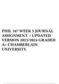 PHIL 347 WEEK 5 JOURNAL ASSIGNMENT / UPDATED VERSION 2023/2024 GRADED A+ CHAMBERLAIN UNIVERSITY.