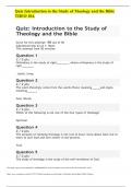 Quiz Introduction to the Study of Theology and the Bible THEO 104.
